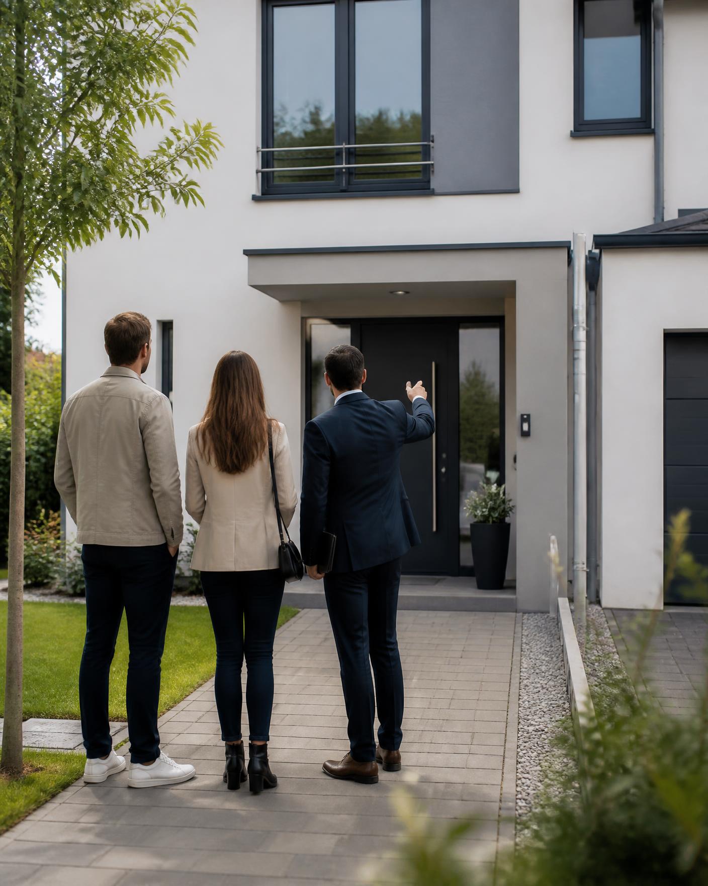 Begleitete Besichtigung eines Hauses mit Interessenten